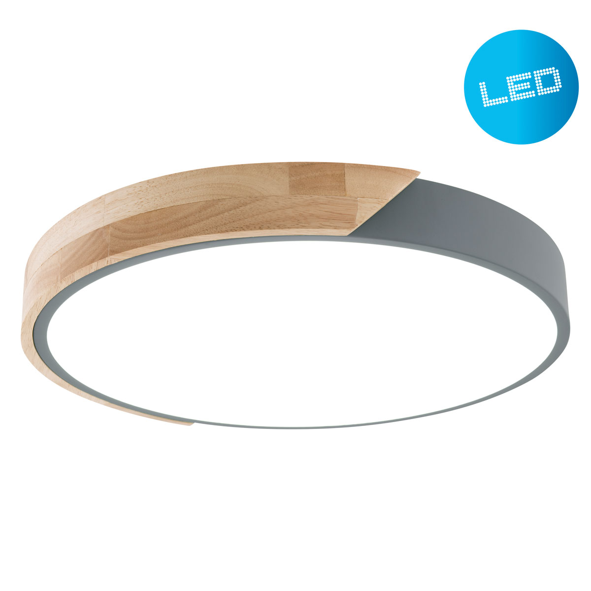 näve LED-Deckenleuchte Borneo grau