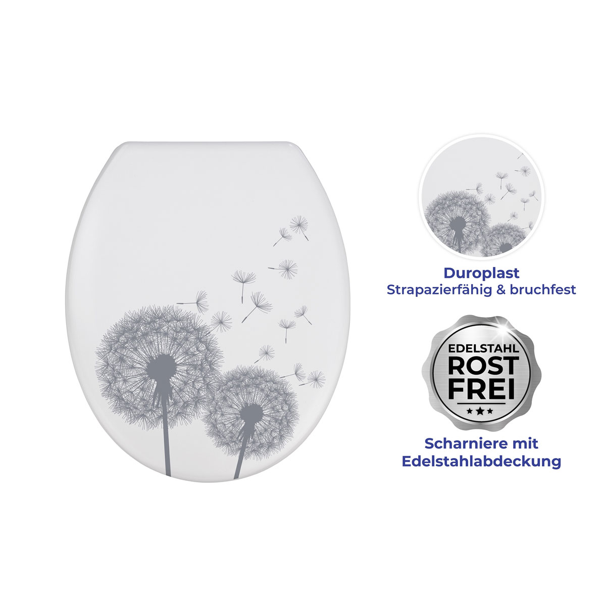 Wenko  Premium WC-Sitz Astera aus antibakteriellem Duroplast mit Absenkautomatik Bild 6