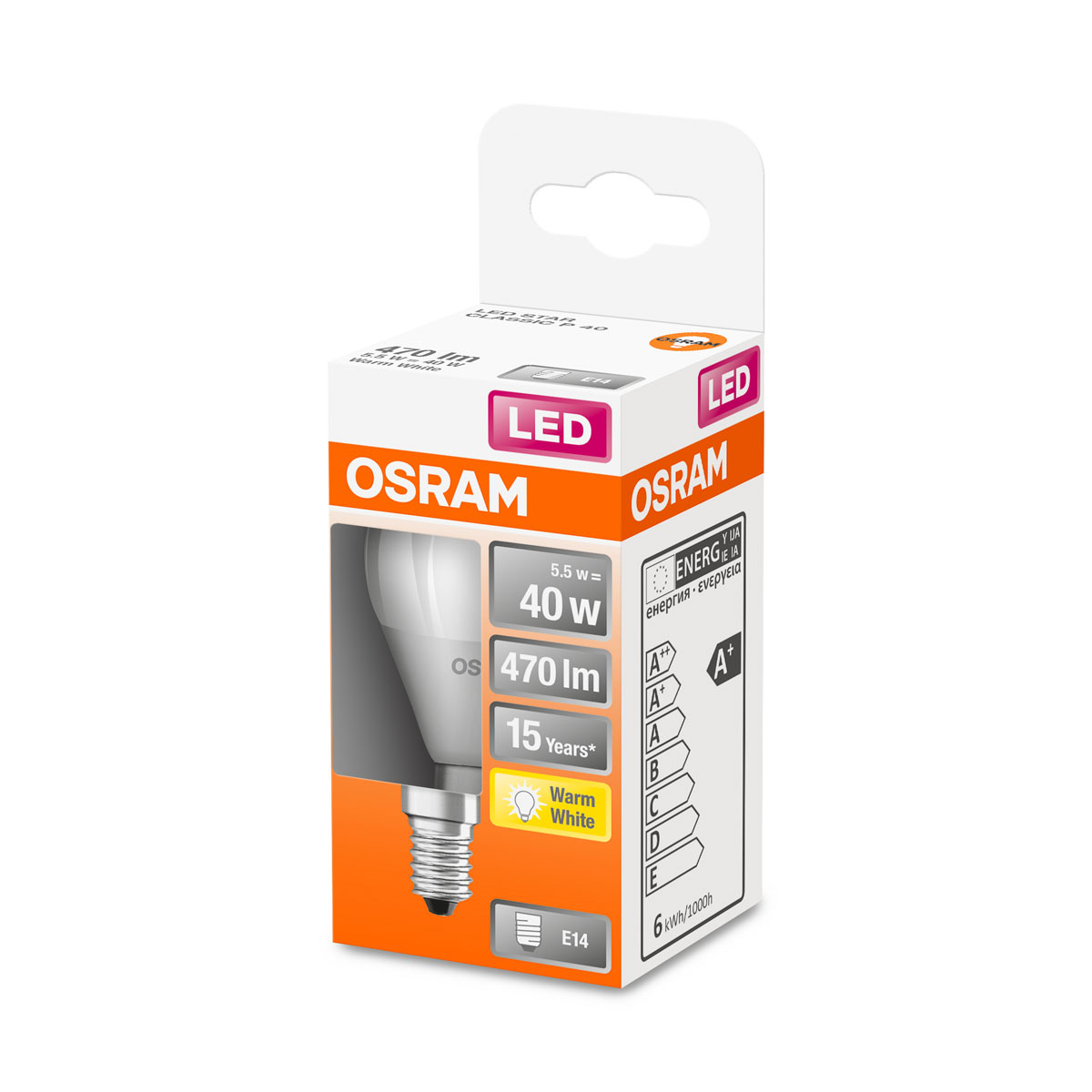 Osram LED-Leuchtmittel E14 40W matt warmweiß Bild 2