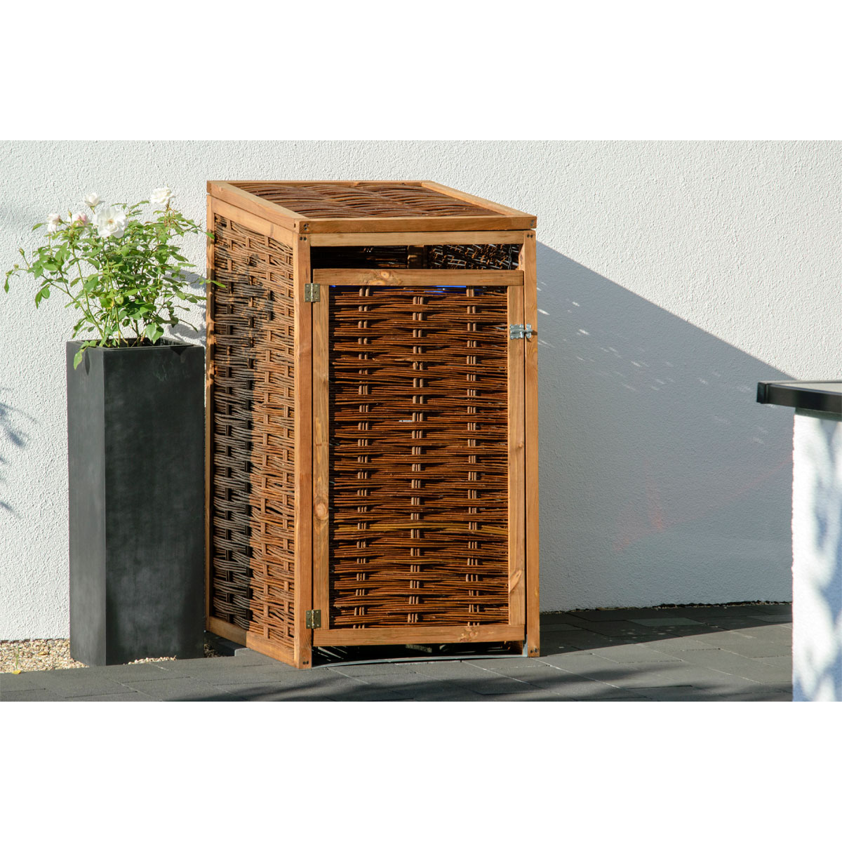 dobar Holz-Mülltonnenbox 70 x 83 x 132 cm braun Bild 4