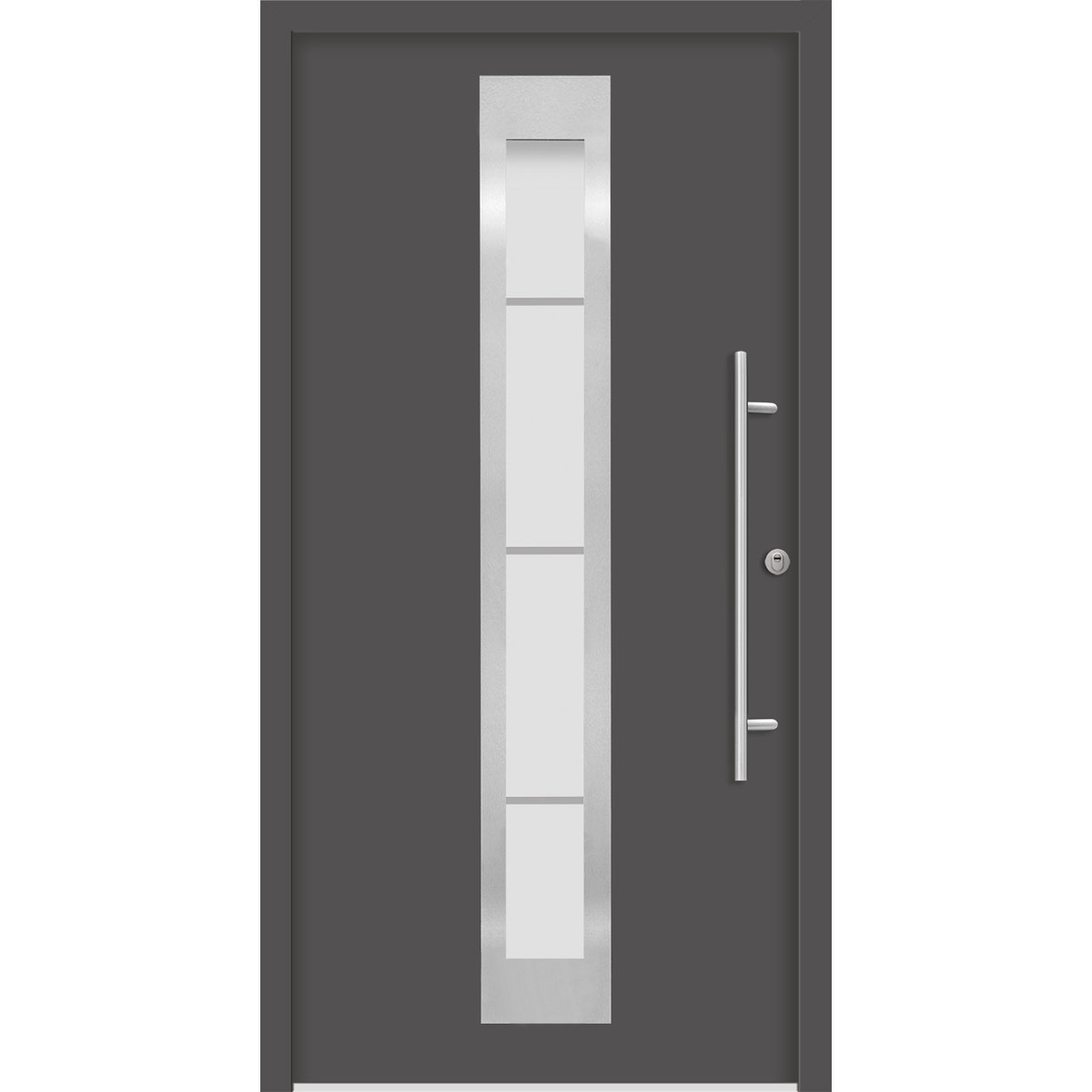 SplenDoor  Premium-Haustür Passivedoor Malmo RC2 energiesparend einbruchsicher anthrazit 110 x 210 cm rechts