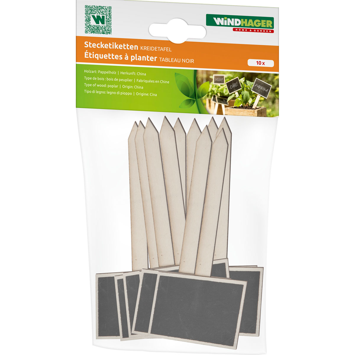 Windhager Stecketiketten Kreidetafel-Form 10 Stück