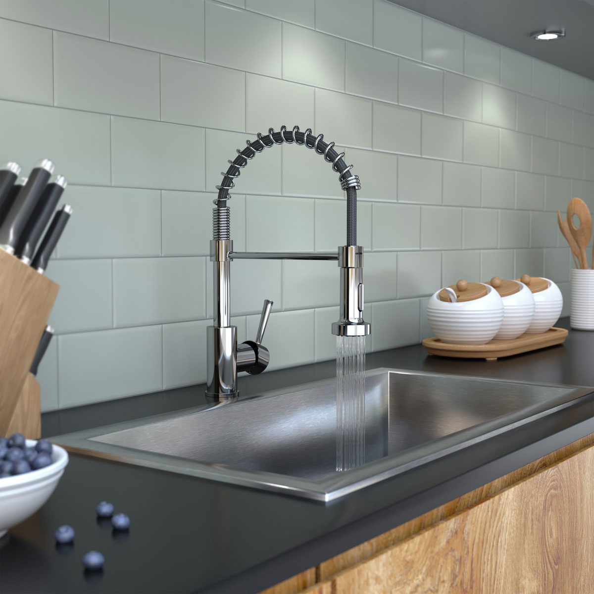 Lenz  Küchenarmatur NOVA mit Pendelbrause chrom Bild 2