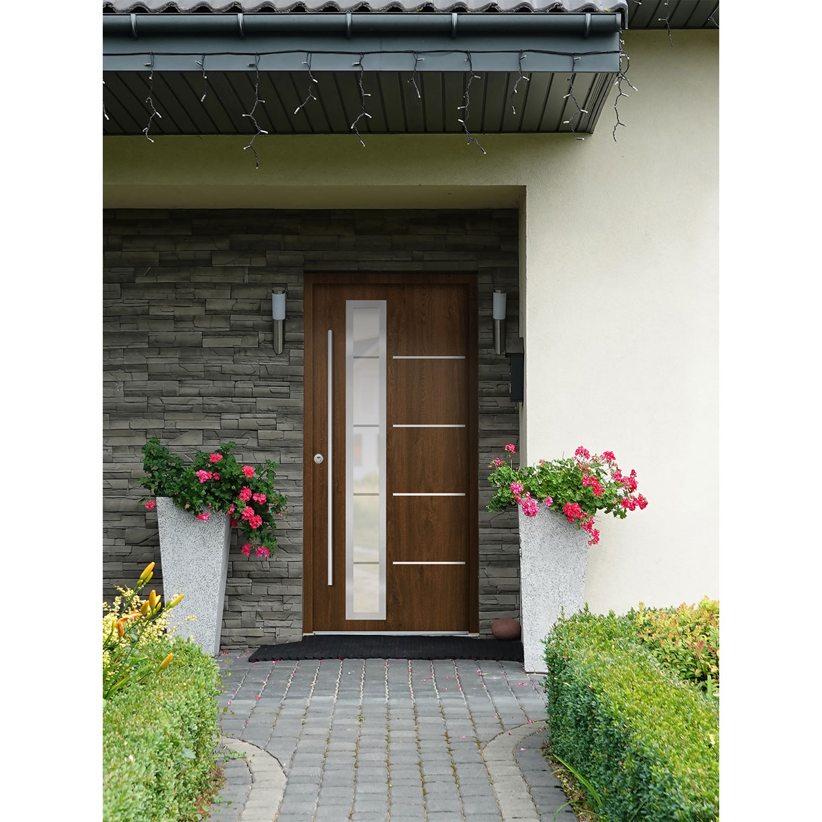 SplenDoor  Premium-Haustür Passivedoor Uppsala RC2 energiesparend einbruchsicher nussbaum 100 x 210 cm links Bild 2