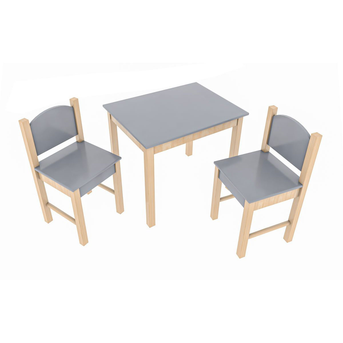 Coemo 3tlg. Kindersitzgruppe Stefano Grau grau | K003207152 Stühle 2 | 1 Tisch