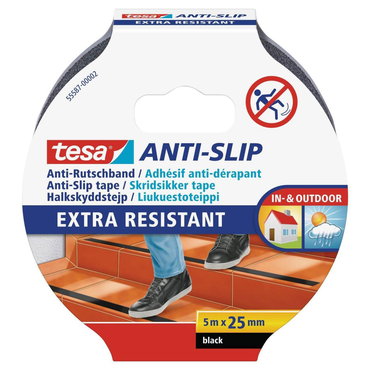 Tesa -Anti-Rutschband 5mx25 mm schwarz