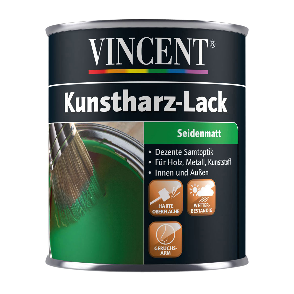 Vincent Kunstharz-Lack silbergrau seidenmatt 750 ml