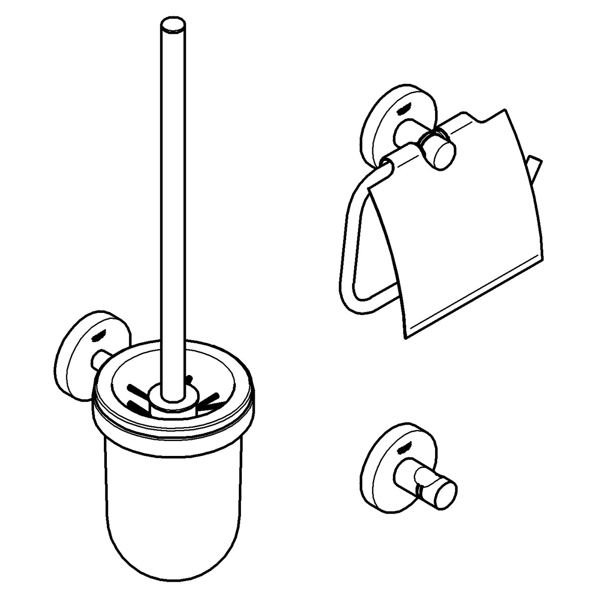 WC-Set „Essentials“, 3-in-1, chrom
