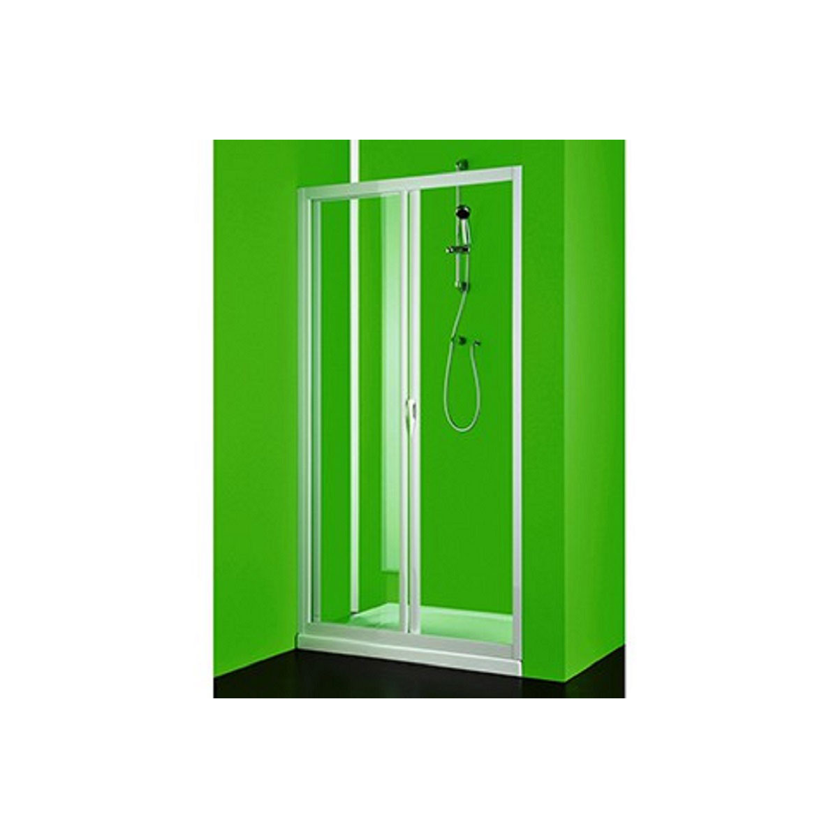 FORTE Nischendusche „Maestro“ Schiebesystem aus Acrylglas  100 - 110 cm Bild 3