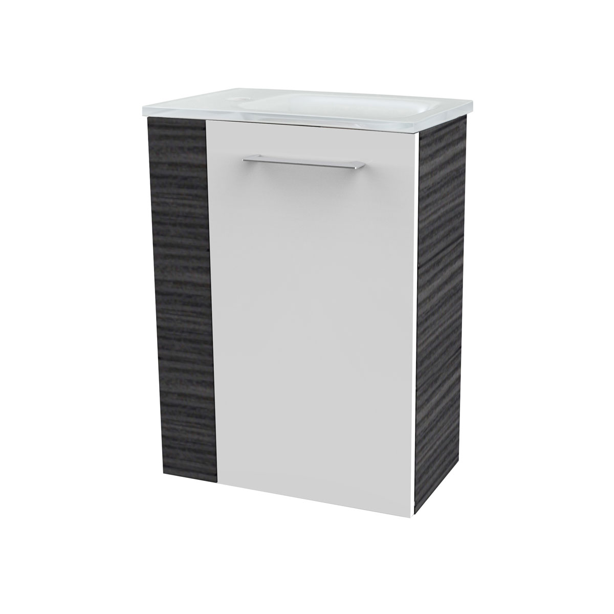 Fackelmann  Gäste-WC Waschtischunterschrank rechts SBC 440 x 600 x 243 mm DarkOak/Weiß Bild 3