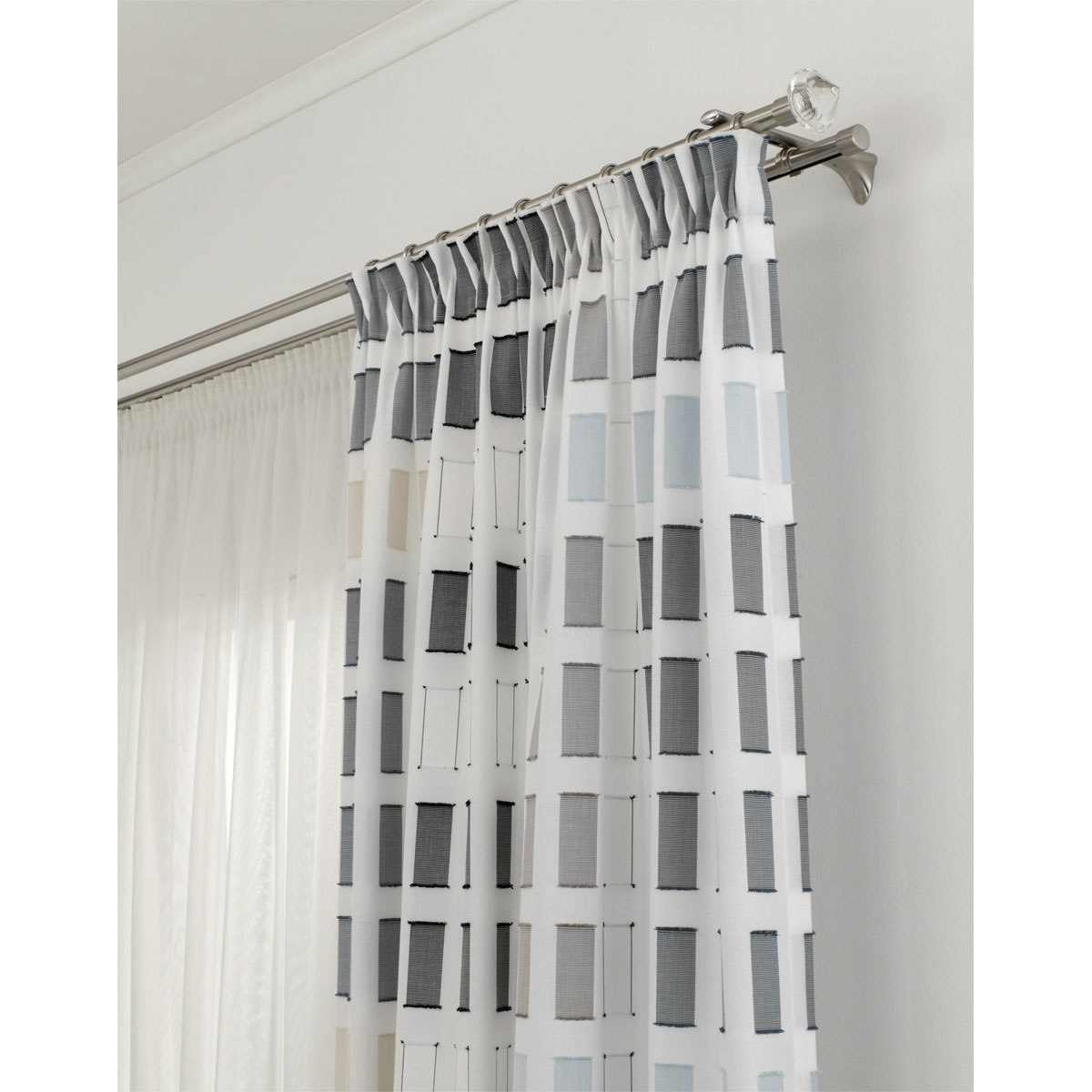 Gardinia  Gardinenstange Chicago mit Innenlauf Durchmesser 16 mm 200 cm Edelstahl-Optik Bild 8