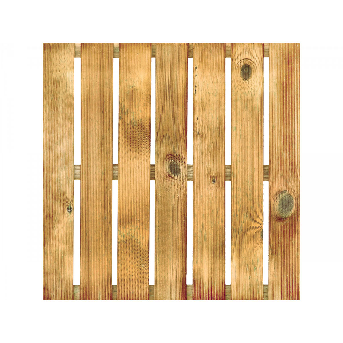 Holzfliese Kiefer geriffelt braun 50 x 50 cm