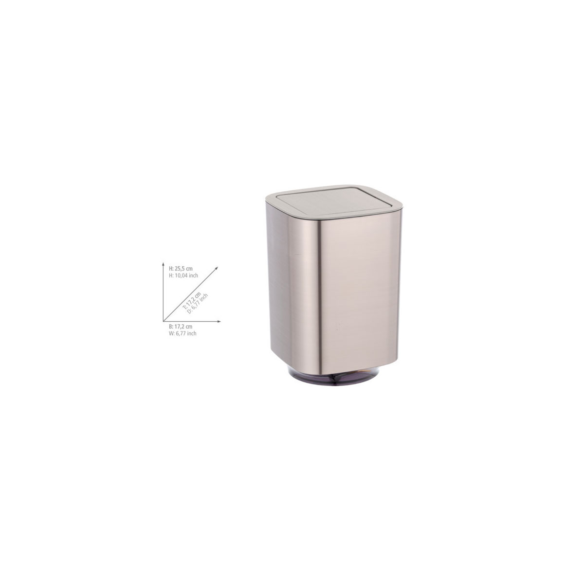 Wenko  Schwingdeckeleimer Auron Silber Kosmetikeimer mit Schwingdeckel 5,5 l Bild 3