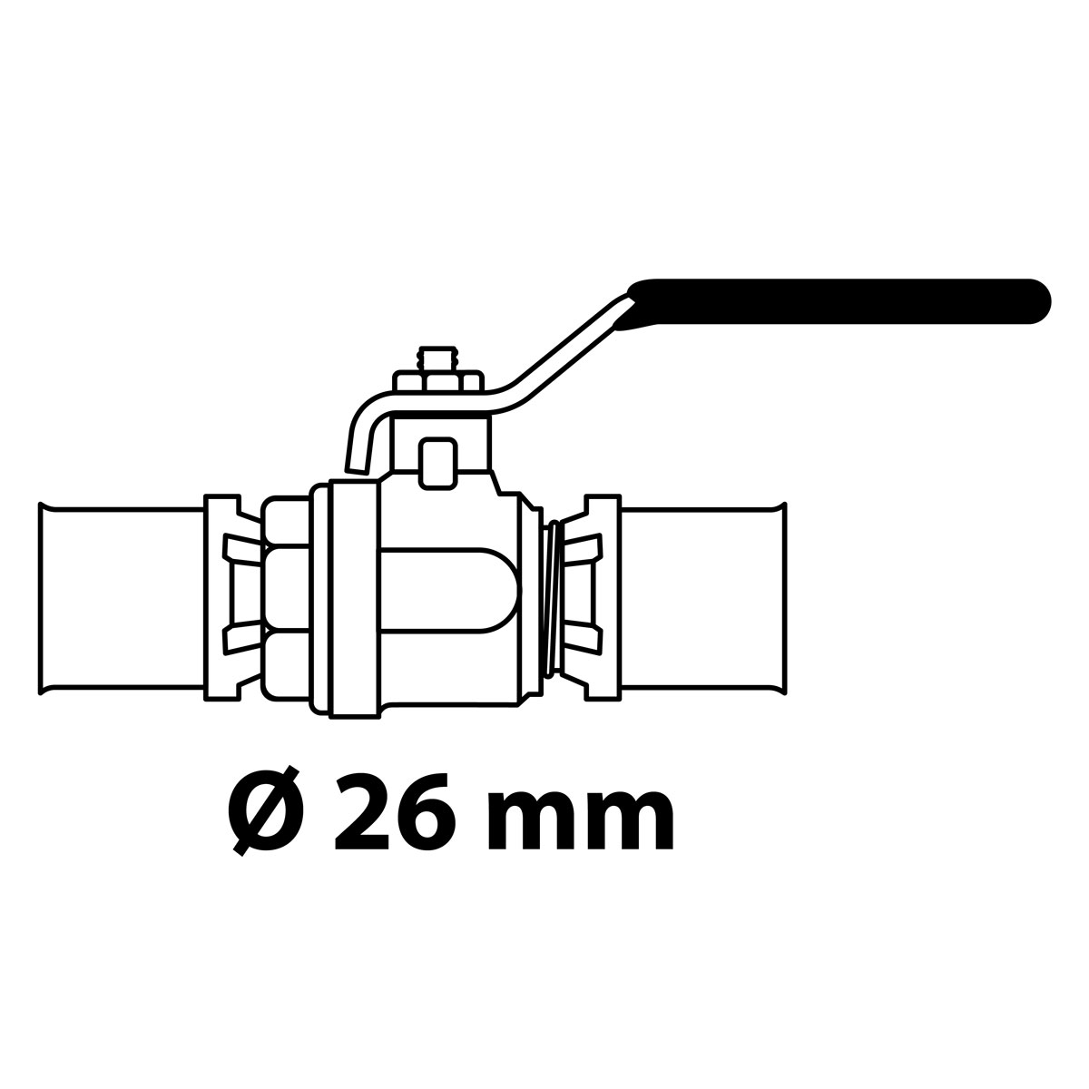 Kirchhoff MS Kugelhahn blank 26 mm fuer MSVR Press