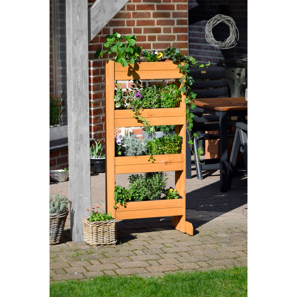 dobar Hochbeet 55 x 125 x 40 cm braun Bild 6