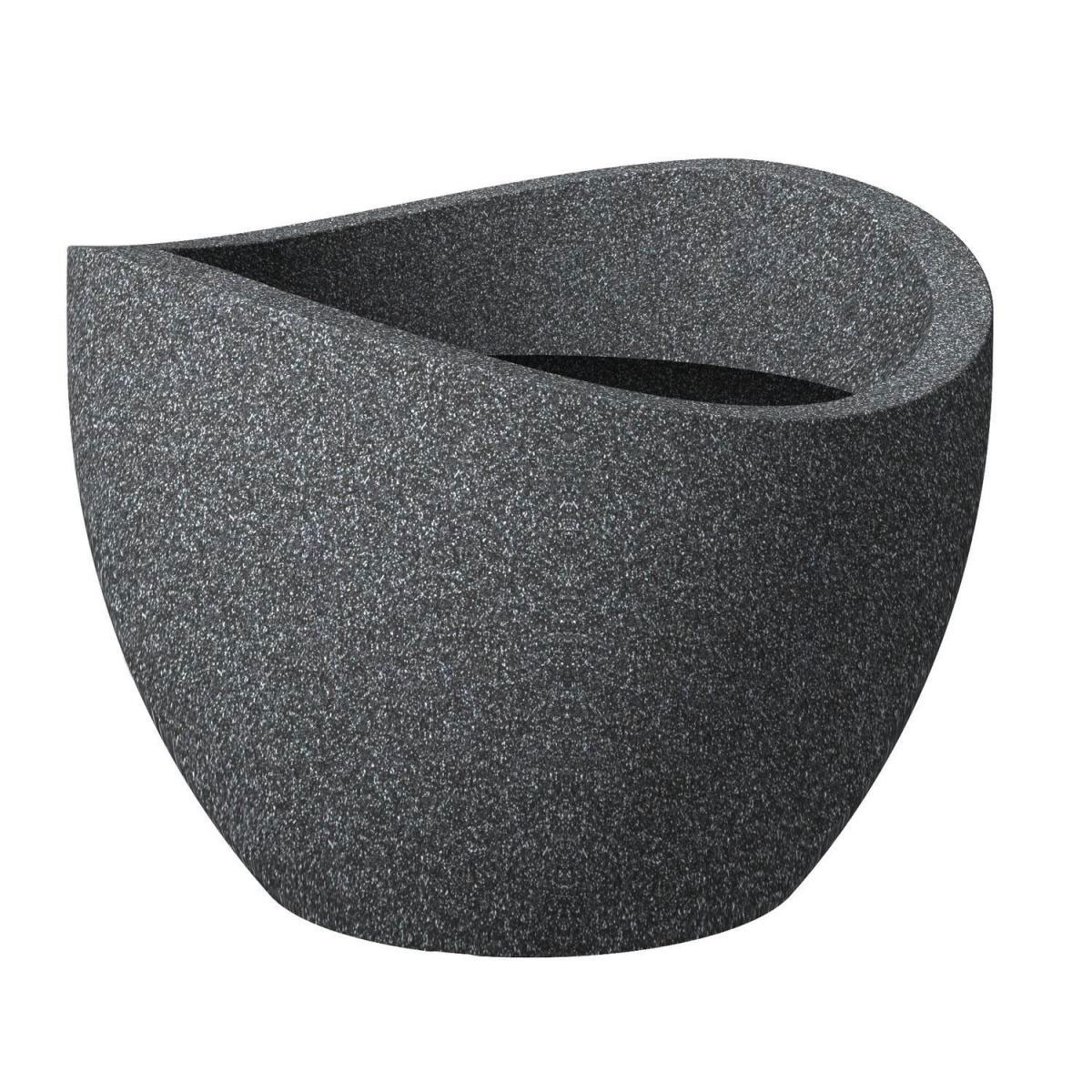 Pflanzkübel „Wave Globe“, schwarz-granit, 60x45 cm