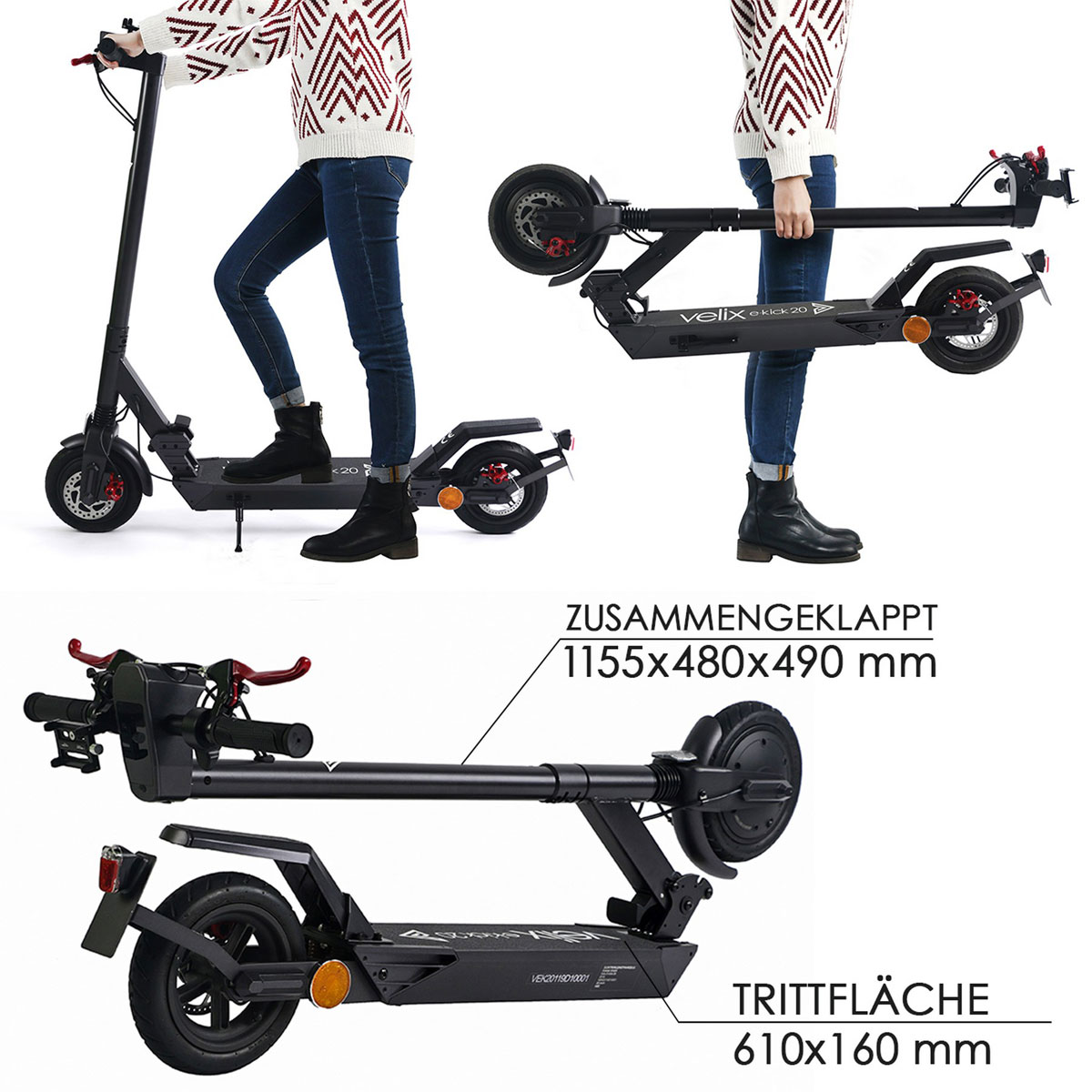 E Roller Mit Straßenzulassung 20 Km H Velix E-Roller E-Kick 20 20 km/h | K000062142