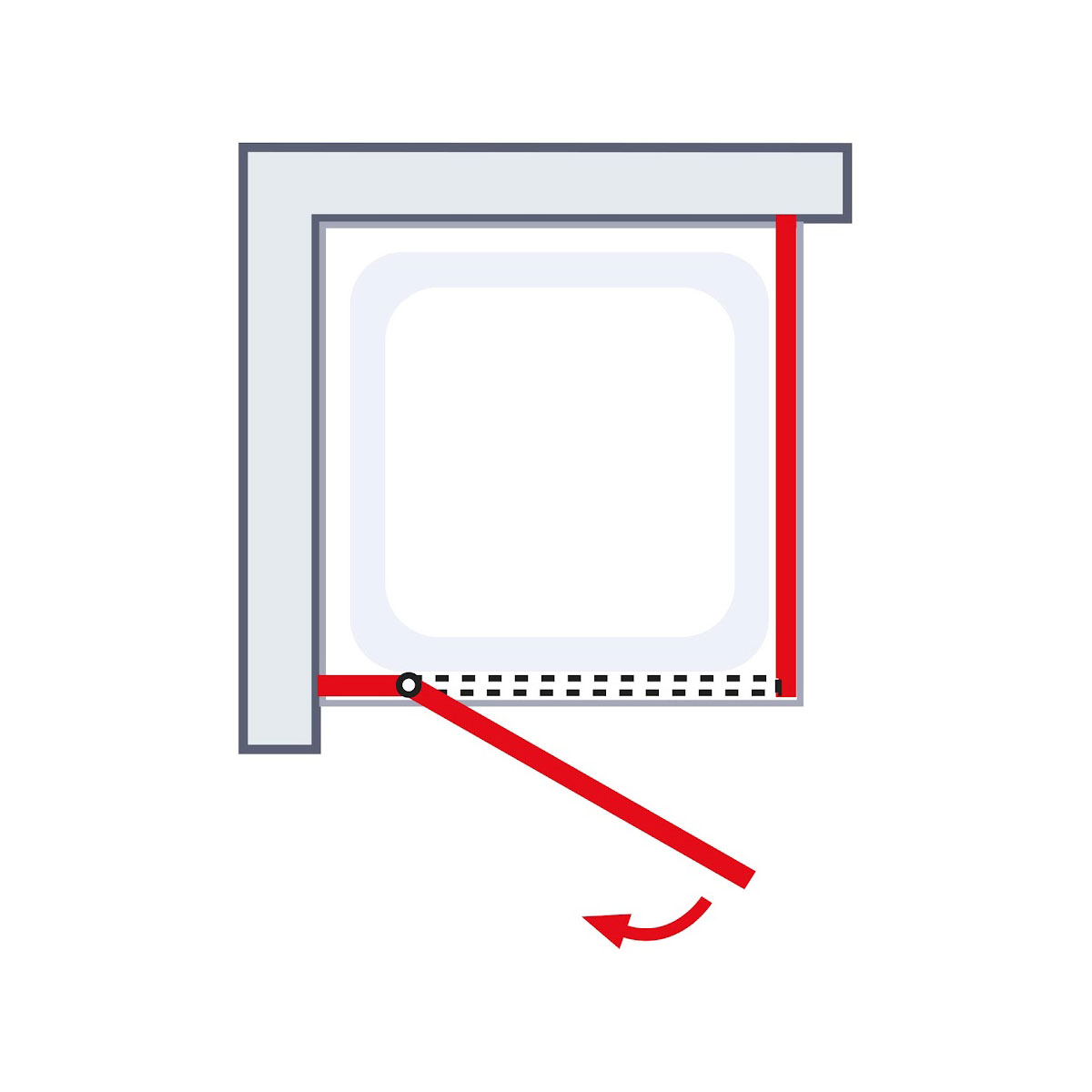Schulte Drehtür MasterClass inkl Seitenwand Montage auf Duschwanne links Bild 4
