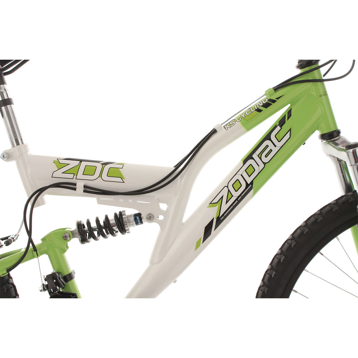 Jugend-Mountainbike „Zodiac“, Fully, 24 Zoll, weiß-grün