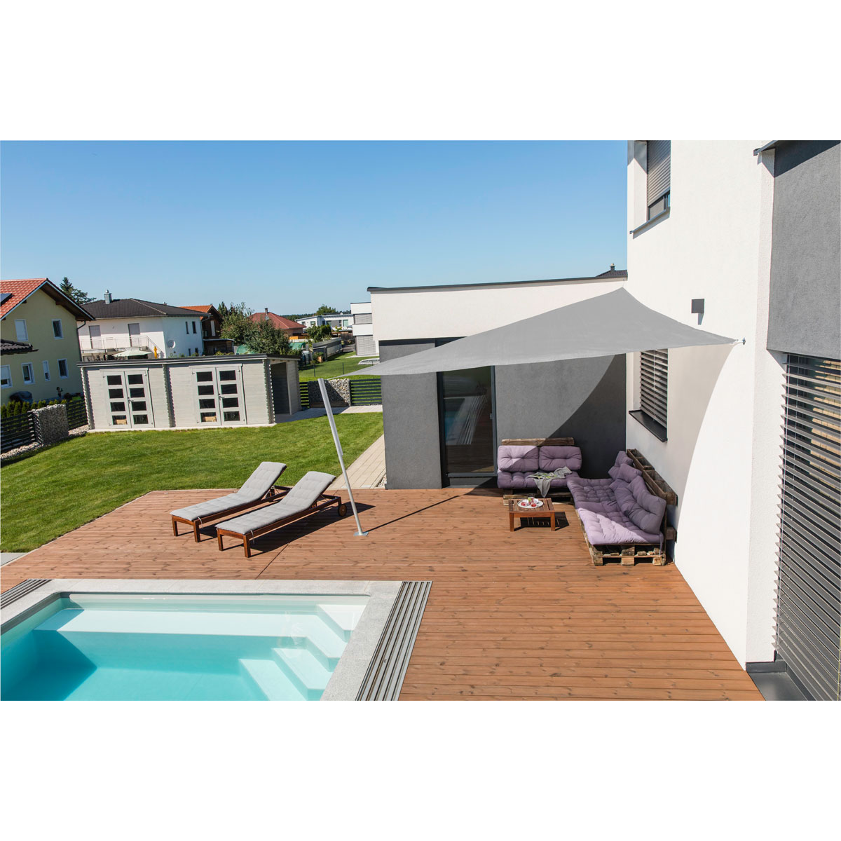 Dreieck-Segel Capri 5 x 5 x 5 m grau Bild 3