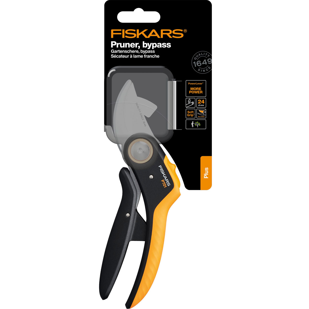 Fiskars Gartenschere Plus Power Lever P721 Bypass Bild 2