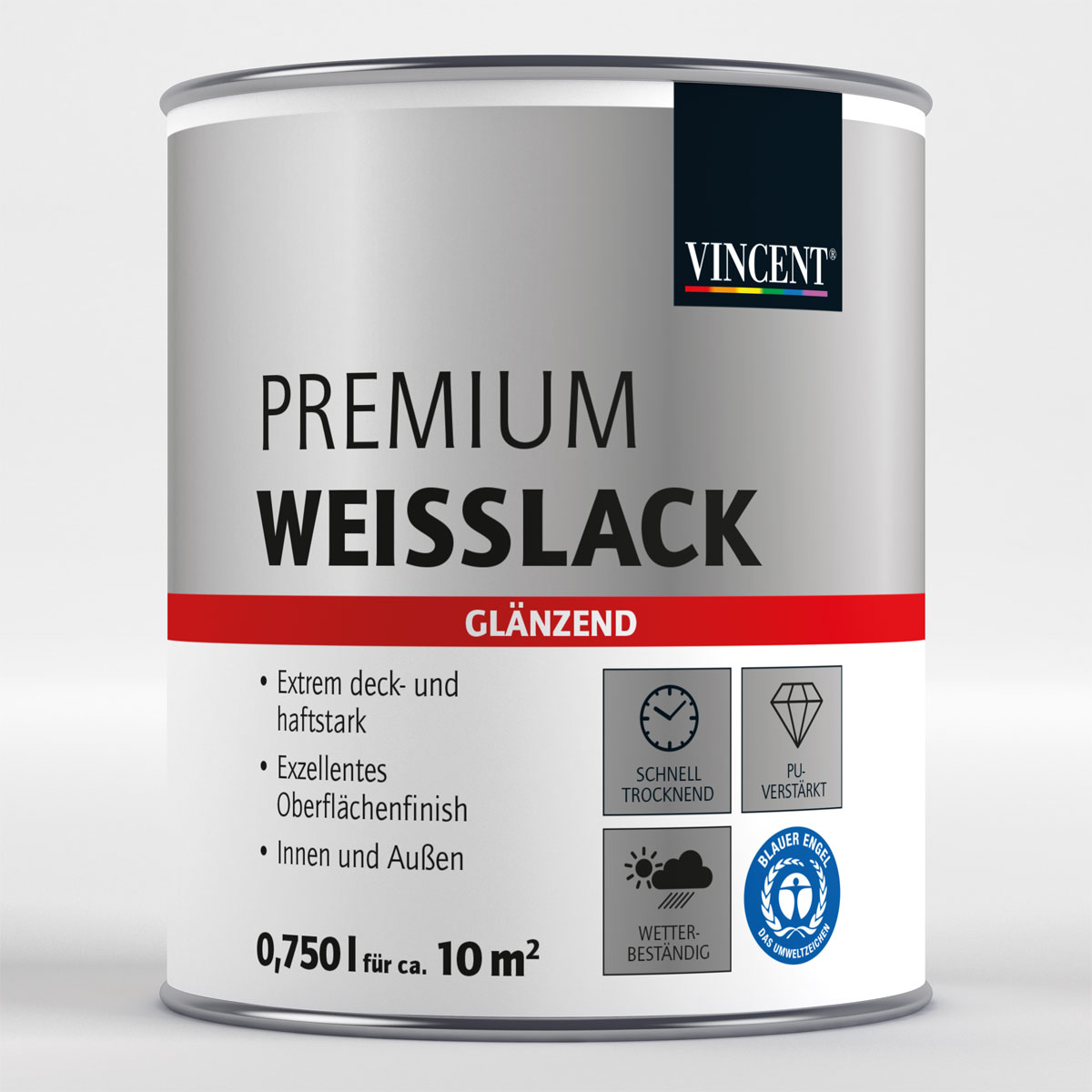 Premium Weißlack „RAL 9010 Reinweiß“ glänzend, 750 ml