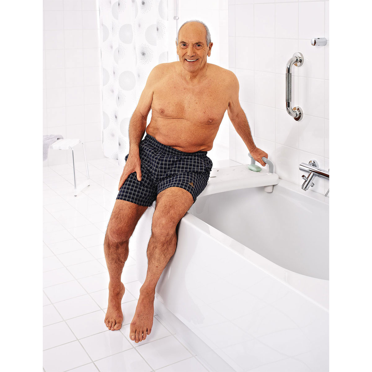 Ridder  Badewannen-Brett mit Haltegriff weiß Bild 3