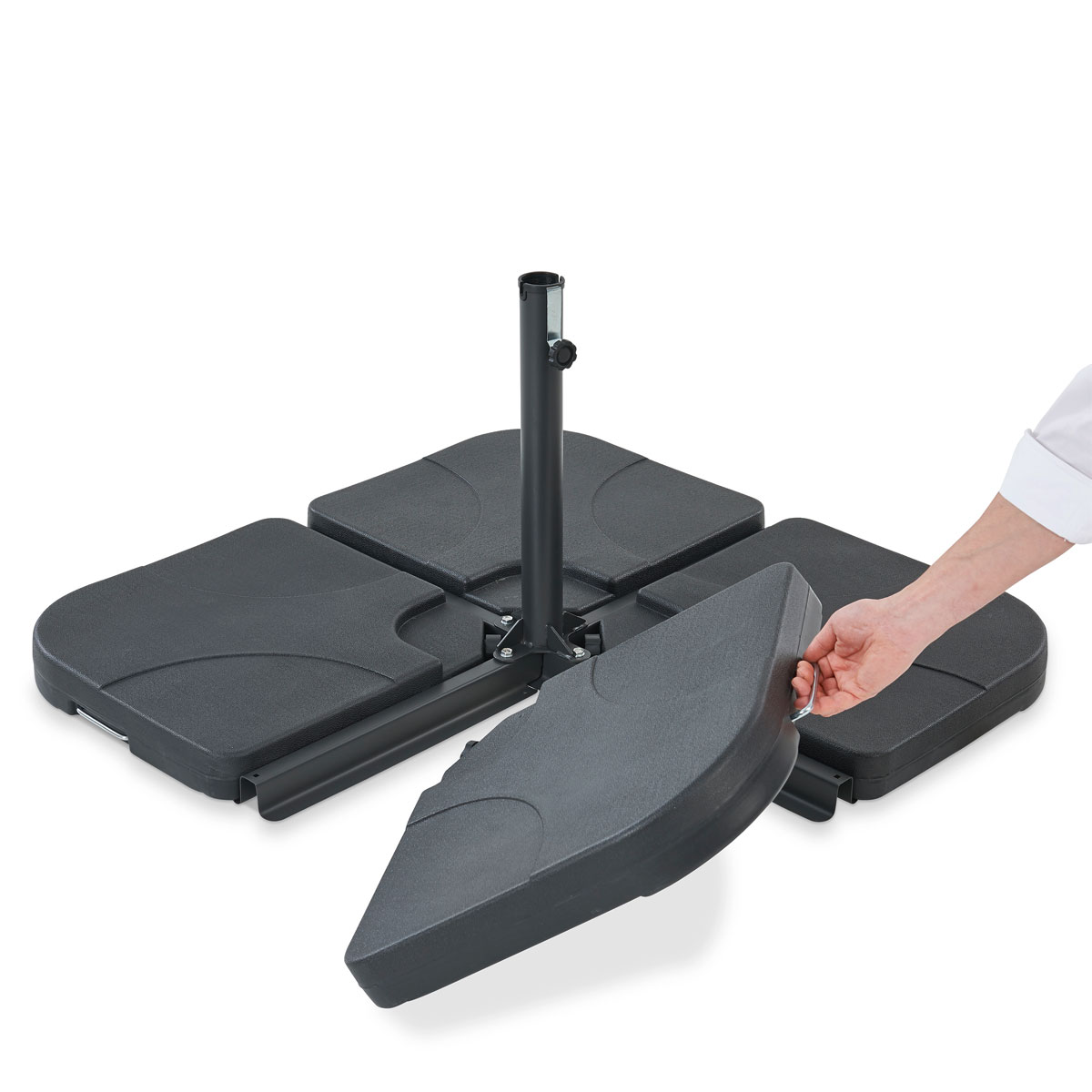 Leco Kunststoff-Plattenset für Sonnenschirm-Kreuzständer Wasser/Sand Bild 5