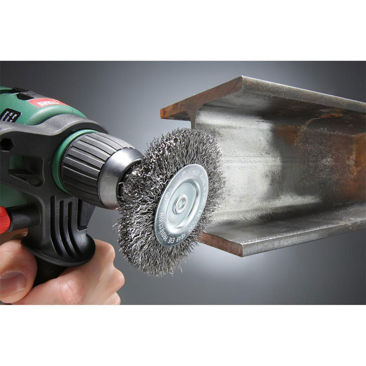 kwb  Scheibenbürsten für Einsatz mit Bohrmaschinen und Akkuschraubern HSS doppeldick grob Durchmesser 100 mm Bild 3