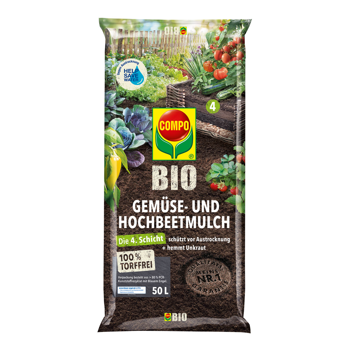 Compo BIO Gemüse- und Hochbeetmulch 50 L