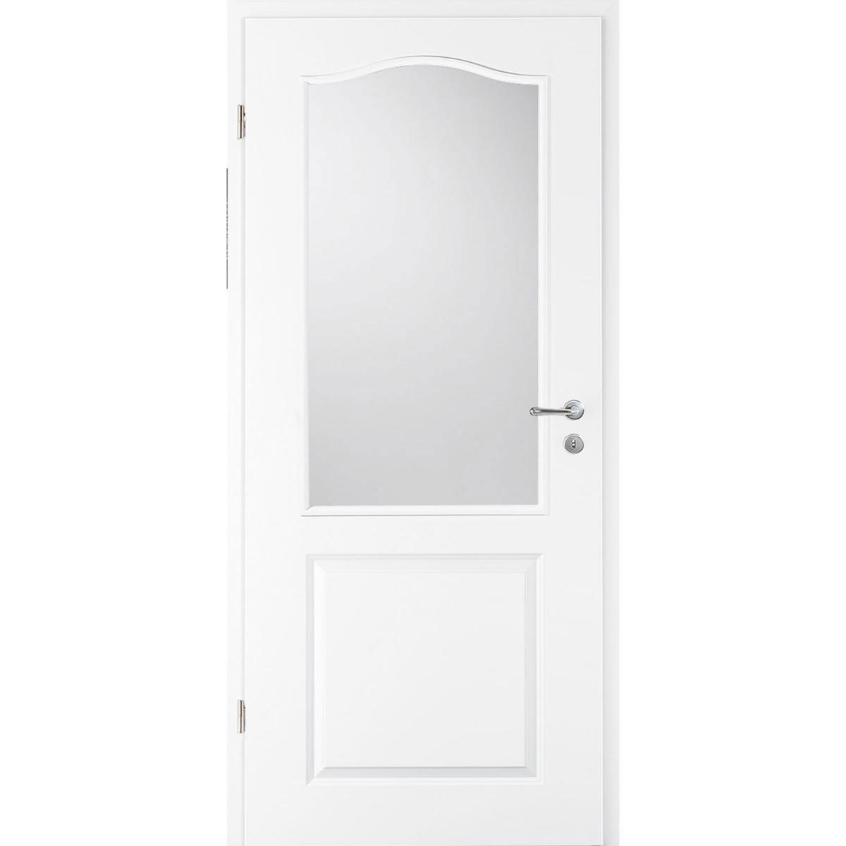 Zimmertür „Jütland" Weißlack mit Lichtausschnitt 86x198,5 cm, DIN links