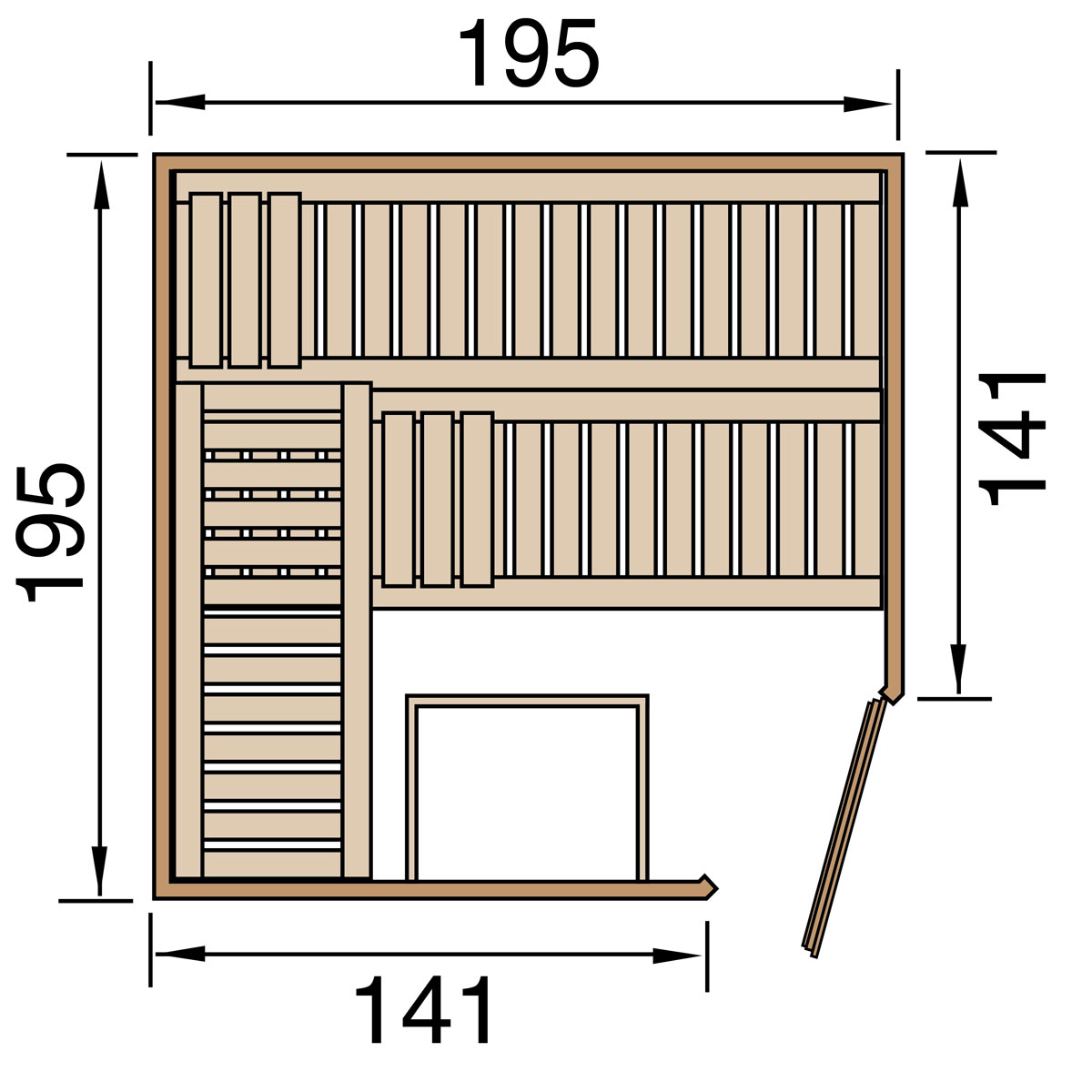 Weka Massivholzsauna „Turku 2“, GTF Bild 3