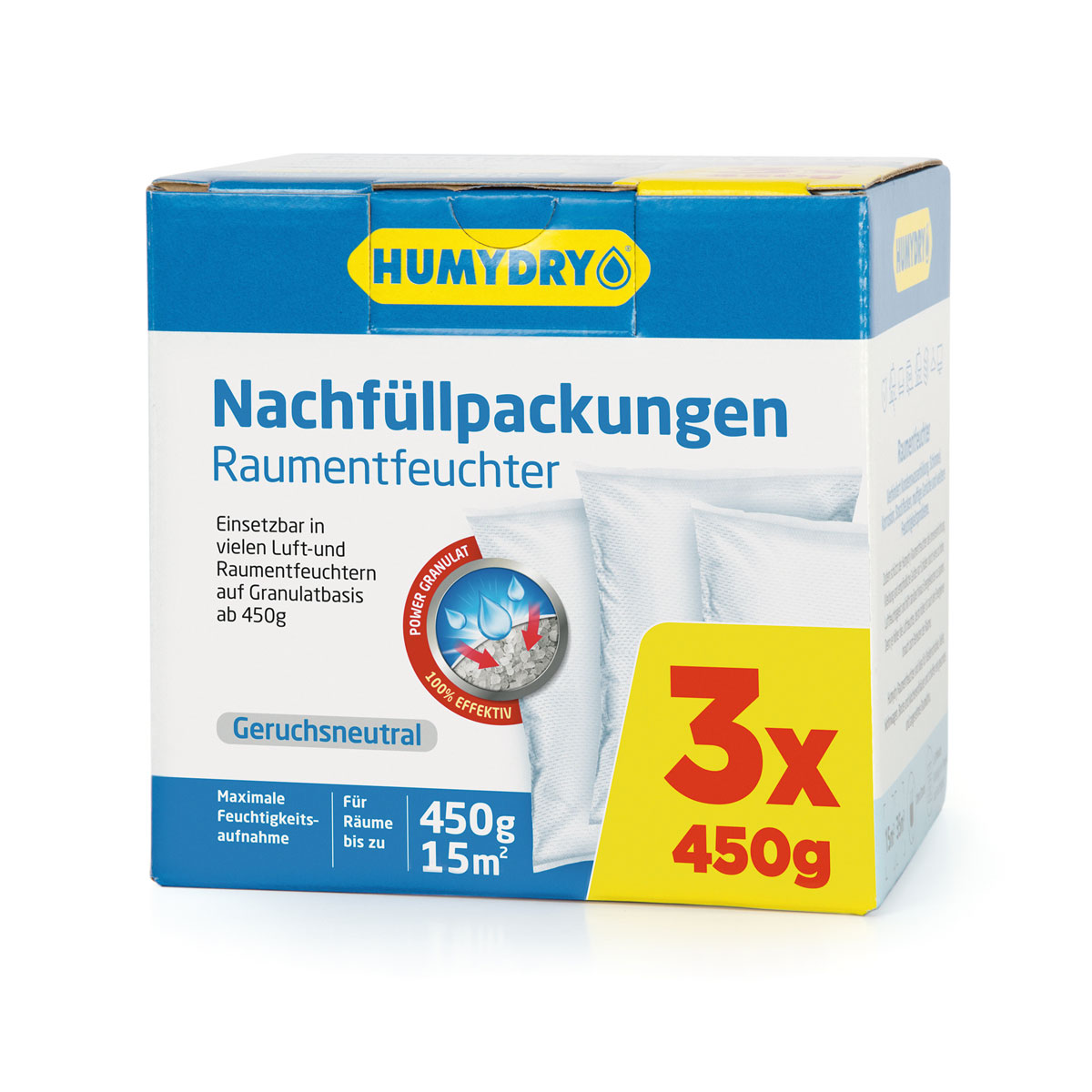Humydry Nachfüllpack Raumentfeuchter PREMIUM 3 x 450g