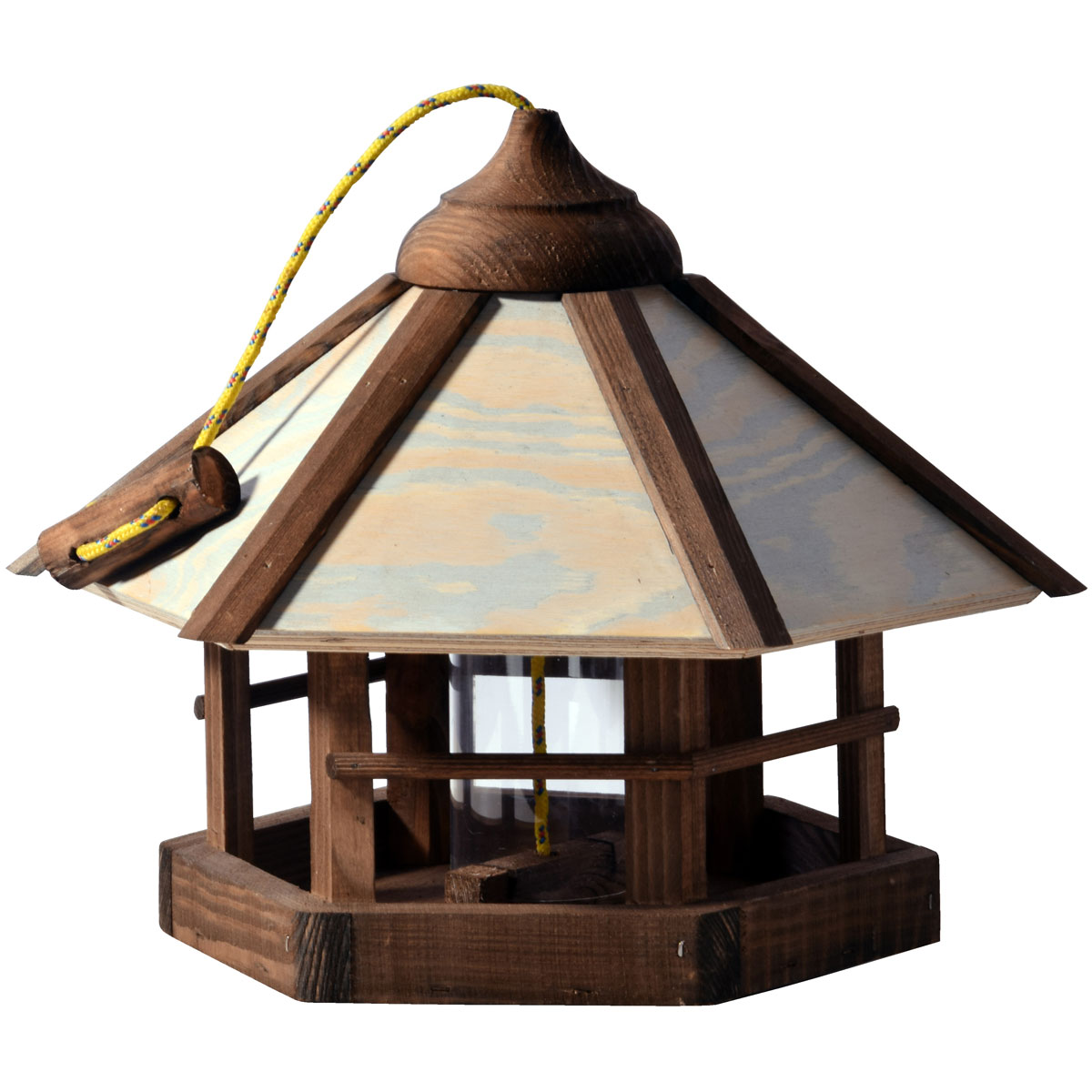 Vogelfutterhaus Camouflage zum Aufhängen 35 x 35 x 29 cm Kiefer Dunkelbraun