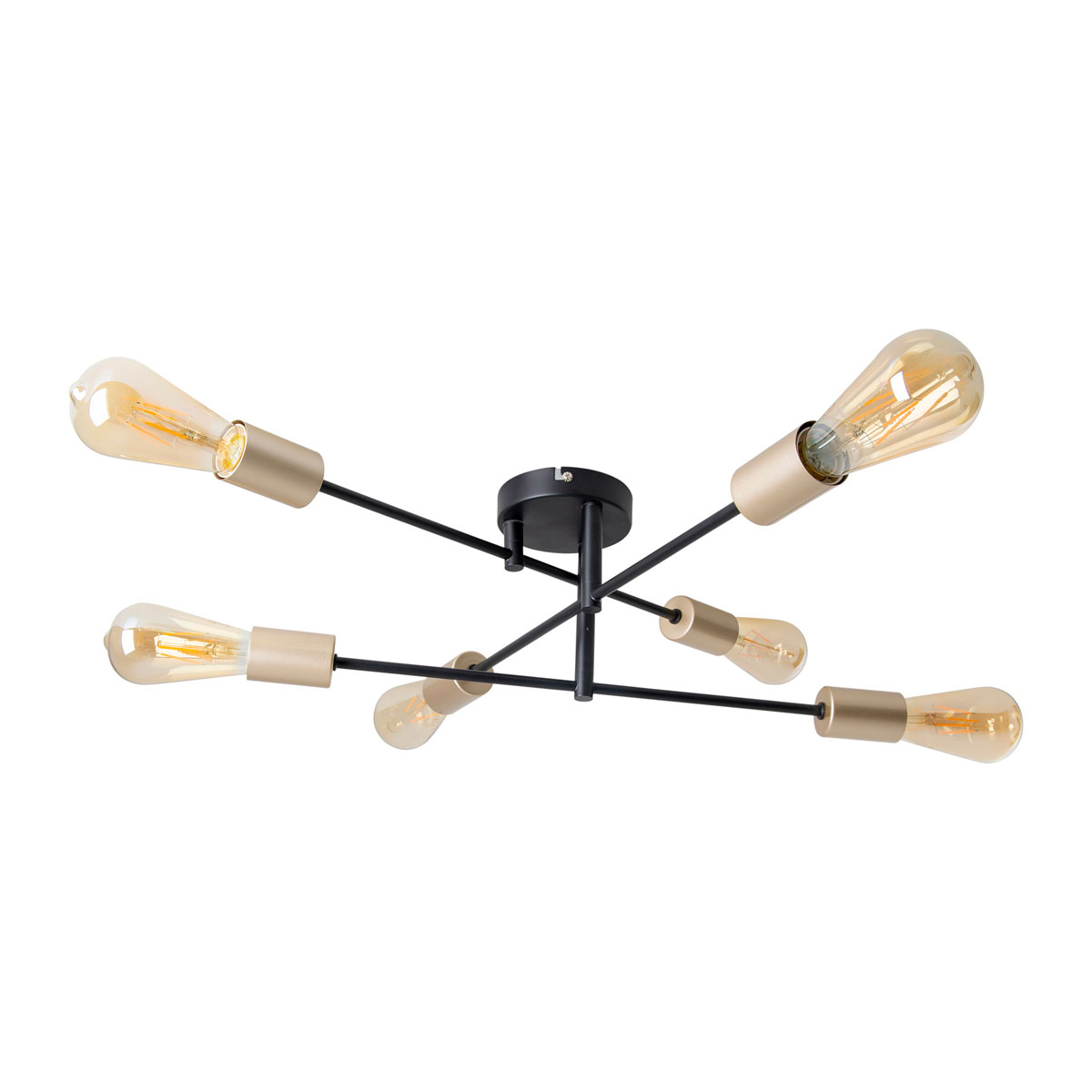 näve  Deckenleuchte Modo schwarz Metall 6er