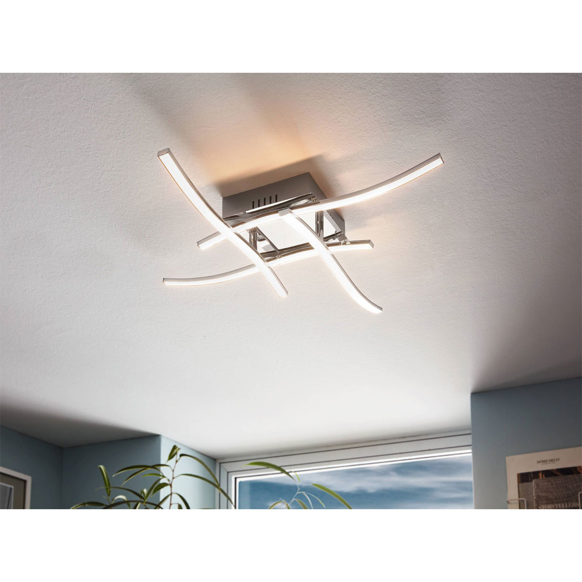 Eglo LED-Deckenleuchte Valmora chrom/weiß Bild 2