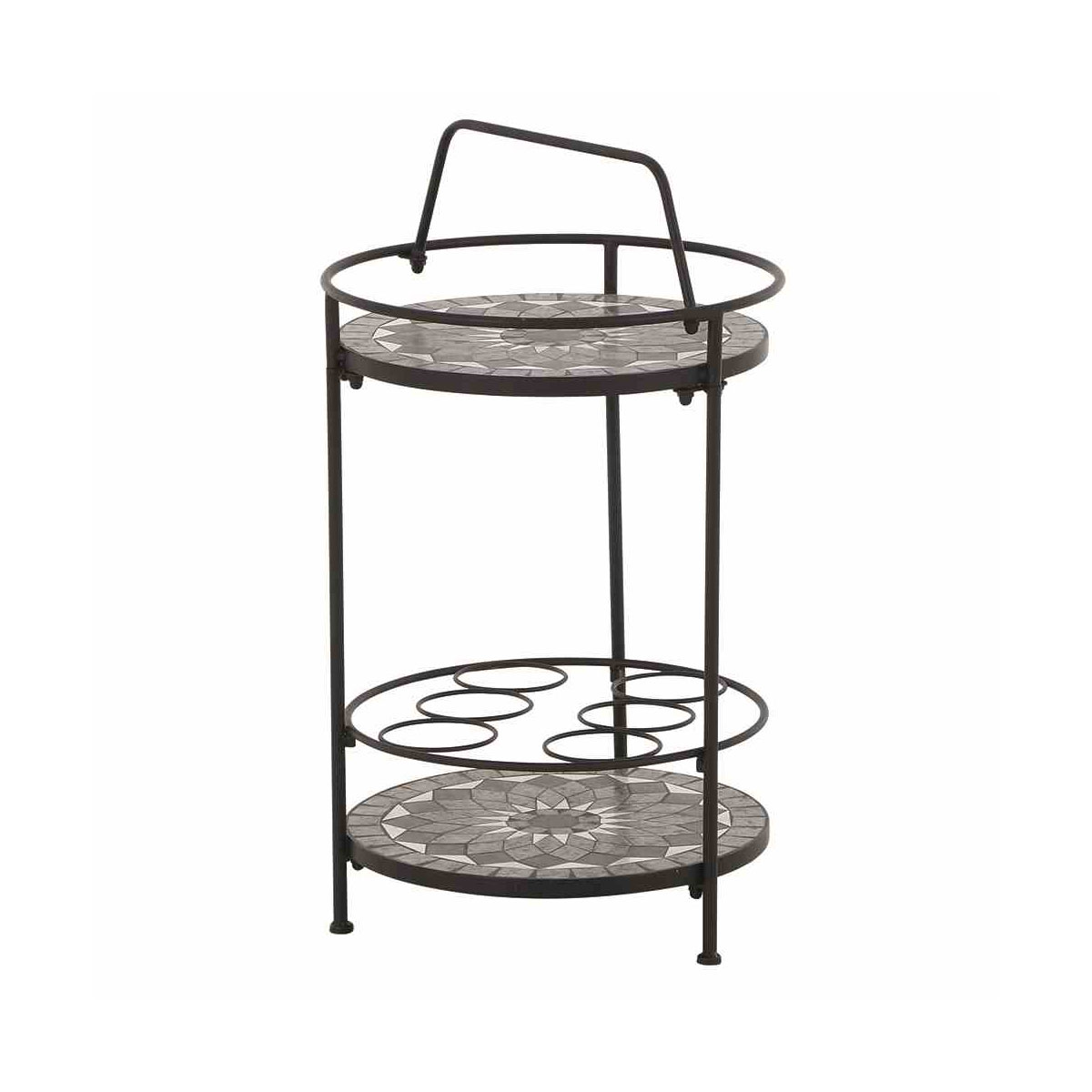 Siena Garden Beistelltisch Como 42 x 74 cm schwarz