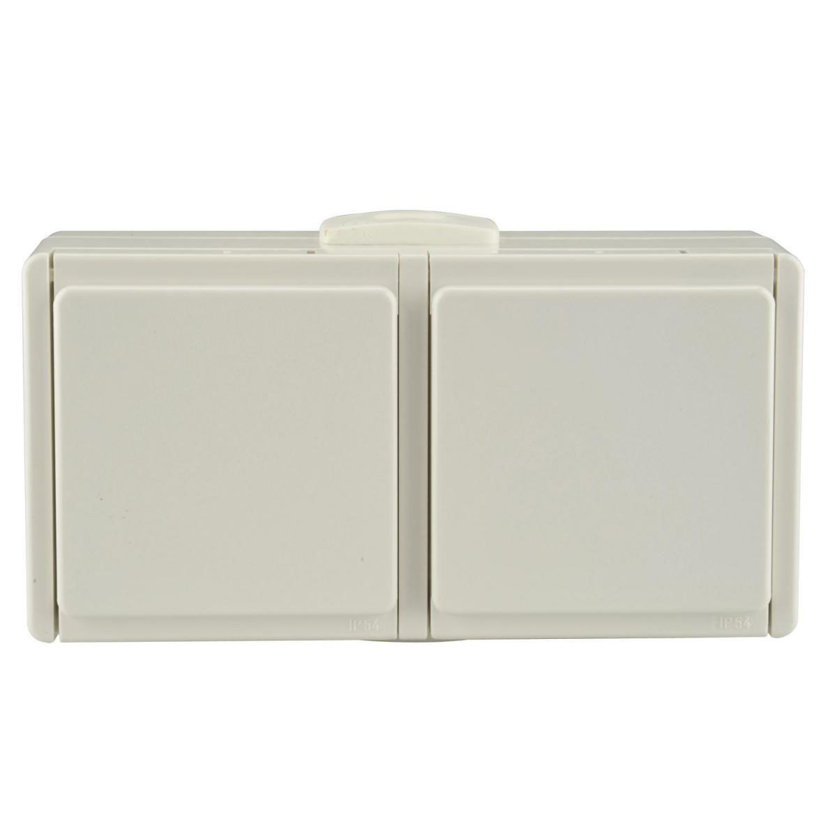 Feuchtraum Aufputz-Steckdose Aquarius 2-fach polarweiß