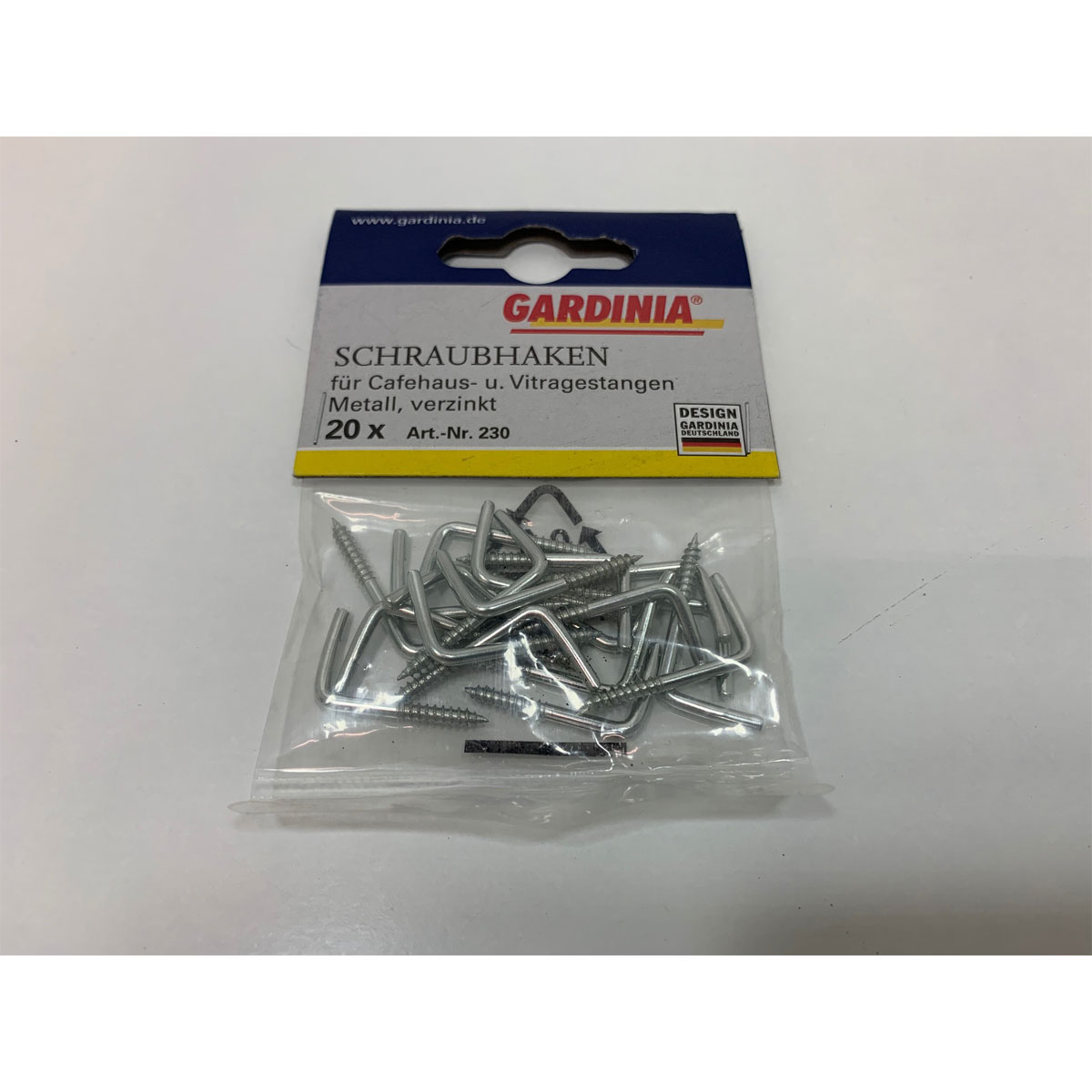 Gardinia Schraubhaken für Vitragenstange verzinkt
