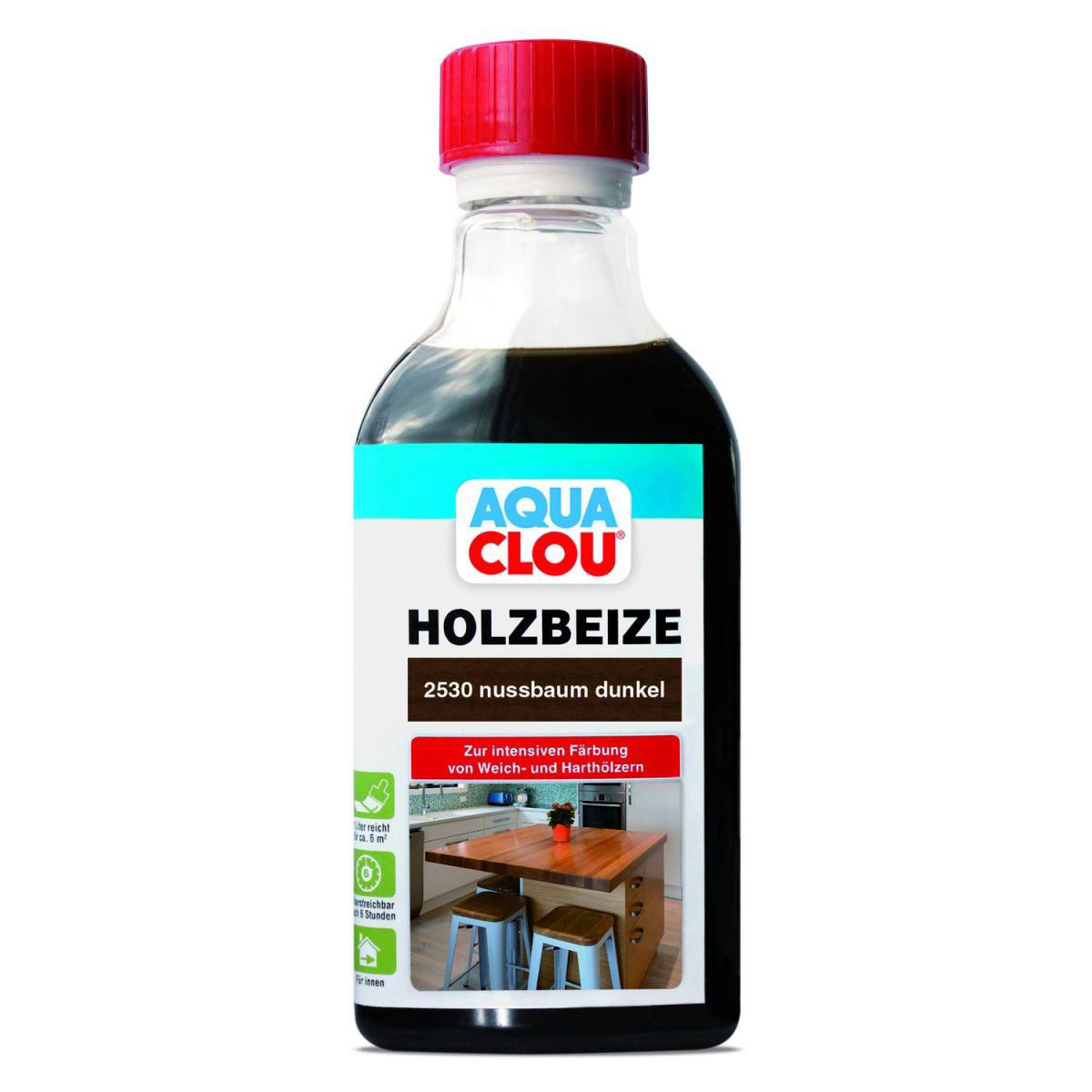 Clou B11 Aqua Holzbeize „Nussbaum dunkel“, 250 ml
