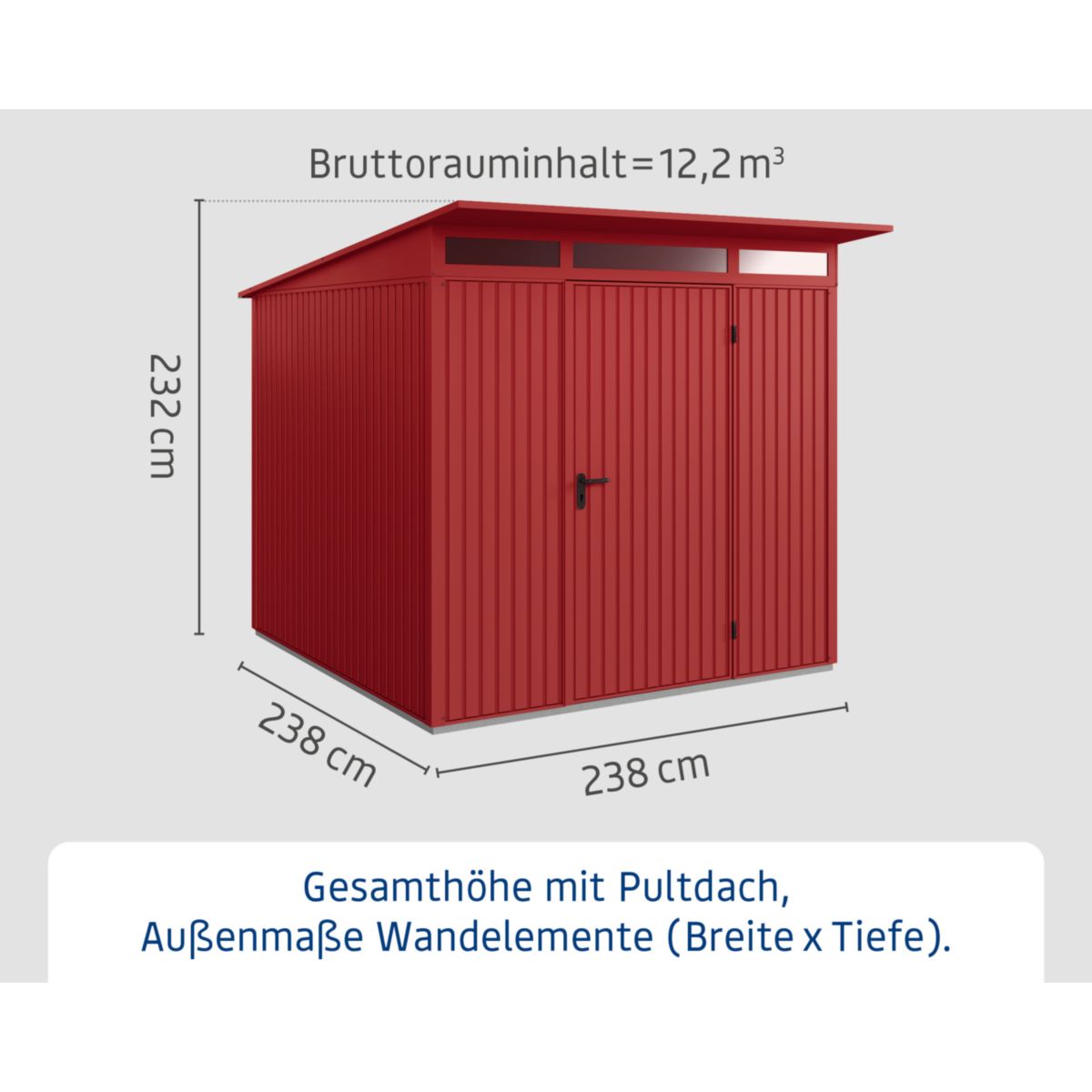 EcoStar  Gerätehaus Trend-PTyp 2RAL3004 1 flg Bild 3