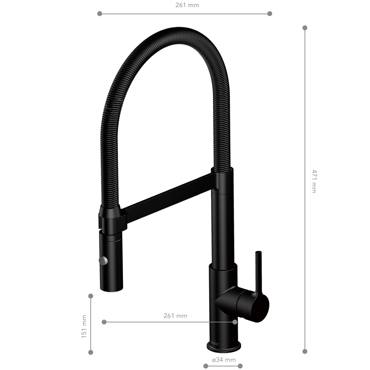 Lenz  Küchenarmatur ALUNA mit Pendelbrause schwarz Bild 3