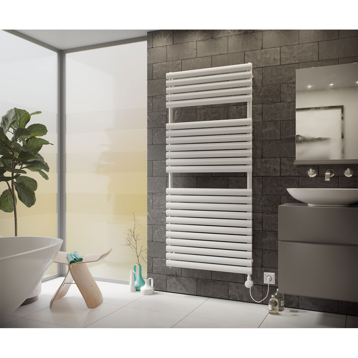 Ximax  Elektrischer Handtuchwärmer Nestor 1570 x 600 mm 900 Watt Typ 5 Weiß