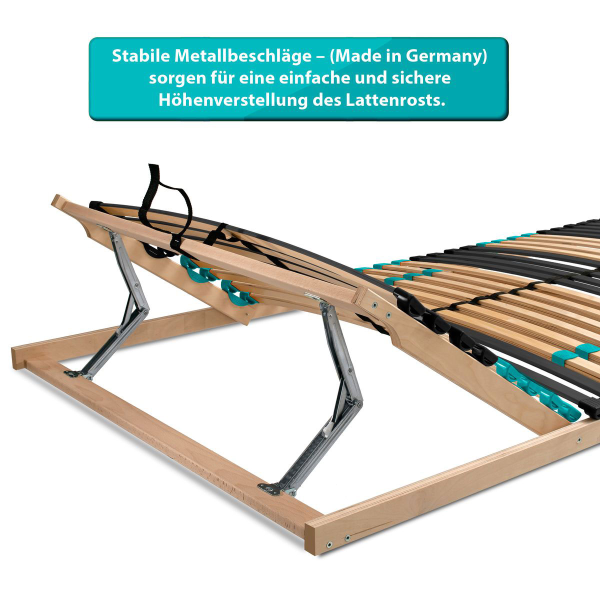 Coemo 7-Zonen Lattenrost DRÖMSON 28 Federleisten Kopfteil verstellbar 120 x 200 cm Bild 9