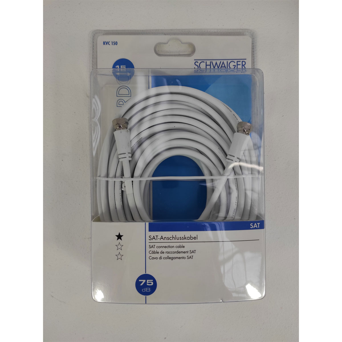 Schwaiger SAT-Anschlusskabel 75 dB 15m weiß