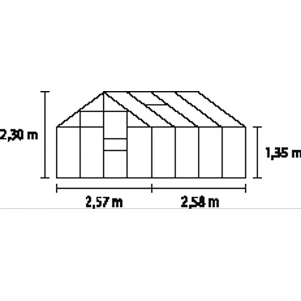 Gewächshaus „Merkur 6700“, 6,7m², 3mm, Einscheibensicherheitsglas, grün