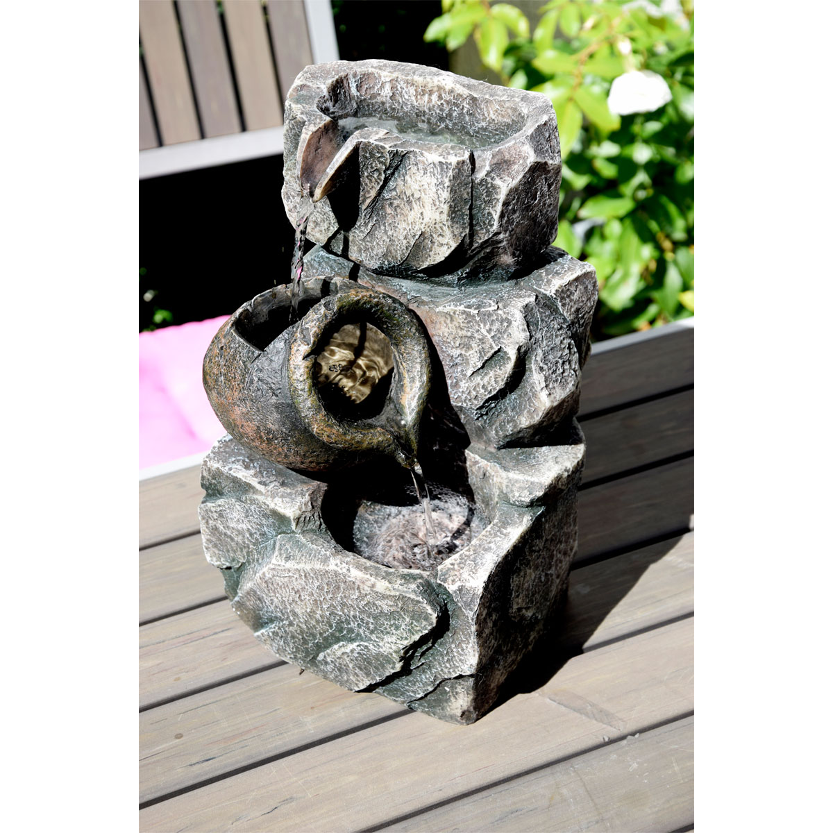 dobar Design-Zimmerbrunnen 16,2 x 27 x 17,2 cm grau Bild 4