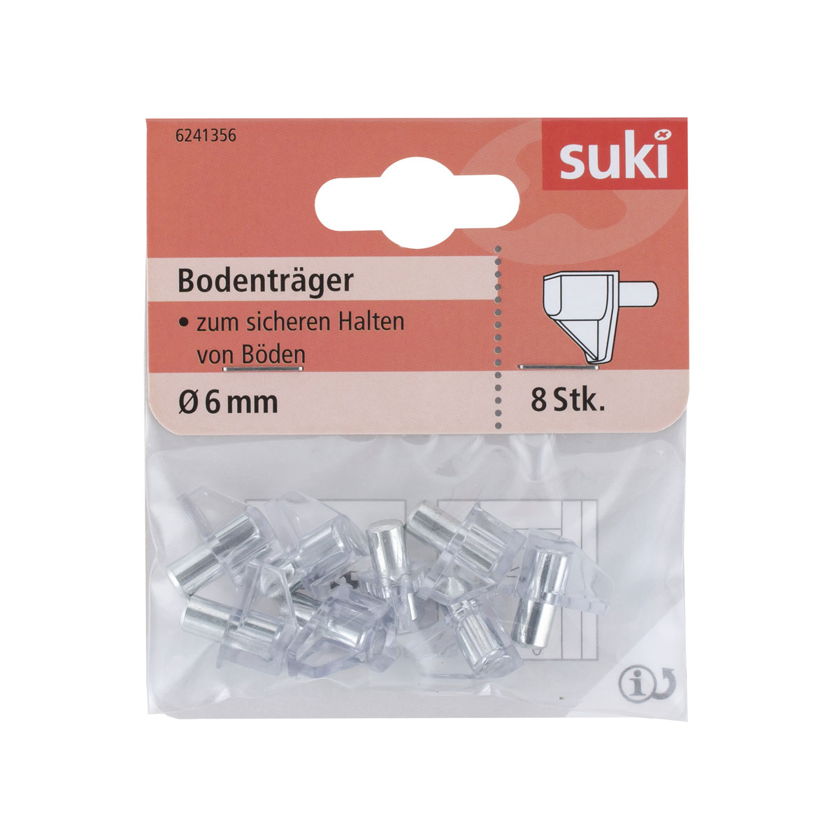 Suki Bodenträger Kunststoff Durchmesser 0,6 x 0,8 cm transparent 8 Stück
