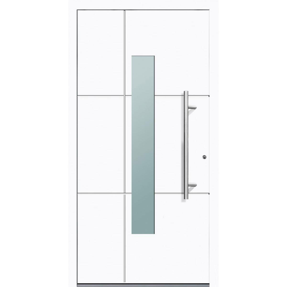 Aluminium Sicherheits-Haustür Parma Exklusiv 75 mm weiß 100 x 210 cm Anschlag rechts inkl Griffset
