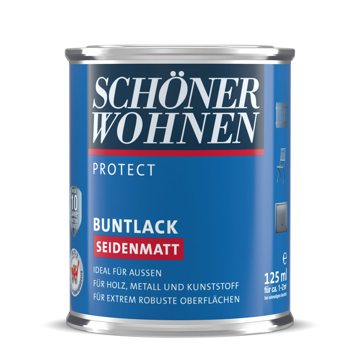 Buntlack „Protect“, Rubinrot, Seidenmatt, 0,125 L